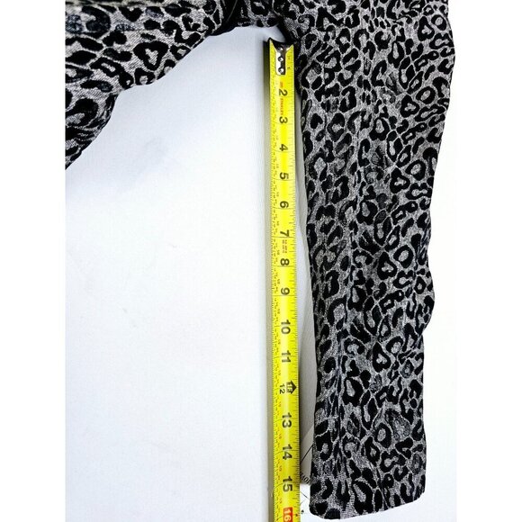 Midnight Velvet Size Medium Womens Sliver Black Cheetah Print Long Sleeve Jacket - Picture 8 of 16